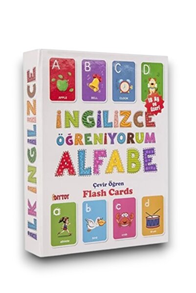 Diytoy İngilizce Öğreniyorum Alfabe Flash Cards Resimli Kartlar İngilizce Alfabe