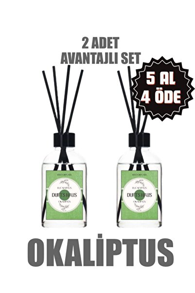 duftshaus Okaliptus Bambu Çubuklu Oda Ortam Kokusu Salon Banyo Yatak Odası Fe...