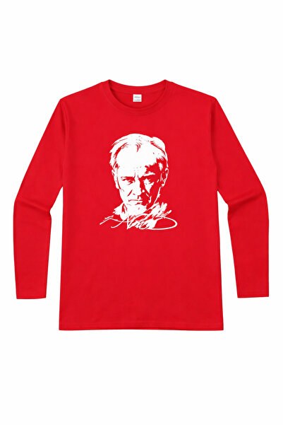 HER ŞEY NOTA www.herseynota.com Tricou roșu cu mânecă lungă și imprimeu cu se...