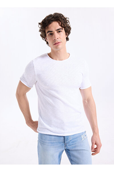American Vintage Beyaz Erkek Standart Fit T-Shirt MSON25TGH25BLANC