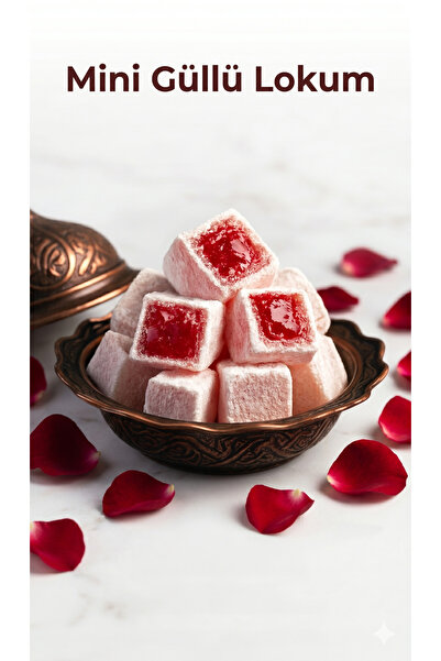 Şener Glikozsuz Lokum 500 gr Mini Güllü Lokum