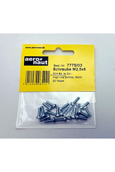 Robbe Șurub din oțel cu cap cilindric, cap plat, M2.5x8mm (20 bucăți)