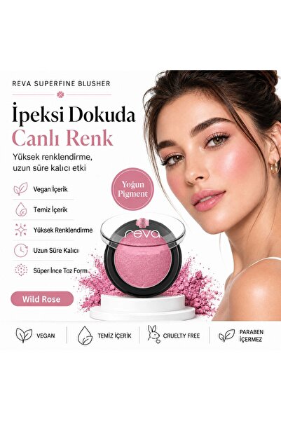 REVA Superfine Blusher Wild Rose - Süper ince Toz Allık 7,5 gr - No: 705 - Ve...