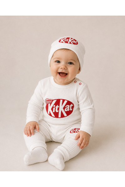 Aa Bebek Kit Unisex 3-Piece Set with Printed Hat