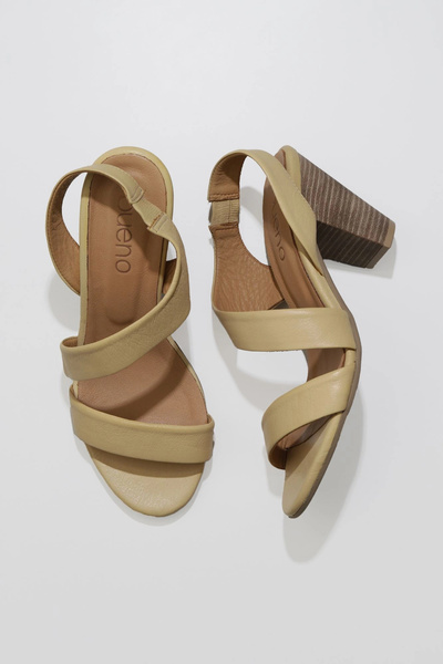 Bueno Shoes Yellow Leather Women's Heeled Shoes 01Ws6700