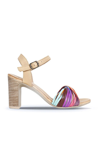 Bueno Shoes Sandale cu toc pentru femei din piele Multi M10 01wn4302