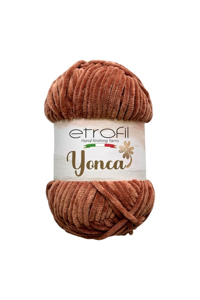 Etrofil Yonca Kadife Örgü İpi Açık Kahverengi %100 Polyester 100g 120m (70754)