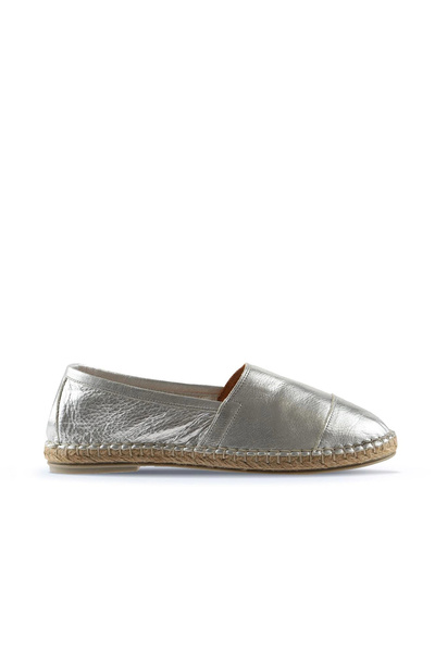 Bueno Shoes Gümüş Deri Kadın Espadril Ayakkabı 01wj0300