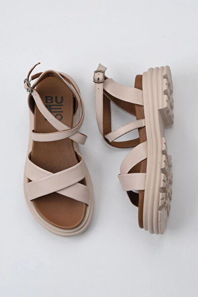 Bueno Shoes Sandale cu toc pentru femei din piele roz 01wy8305