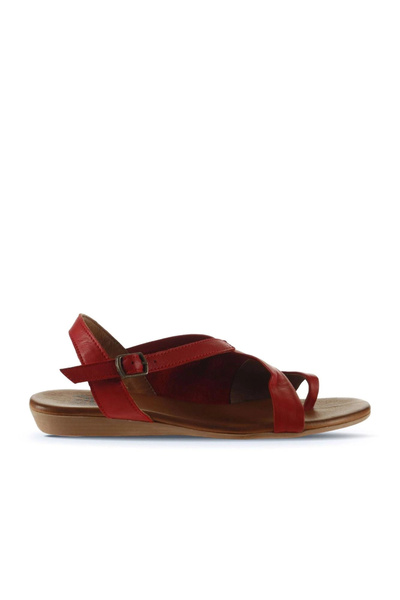 Bueno Shoes Sandale Flip Flops de damă din piele roșie 01wu7400