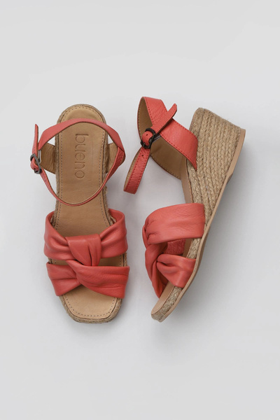 Bueno Shoes Sandale cu toc pentru femei din piele de coral 01ws10307