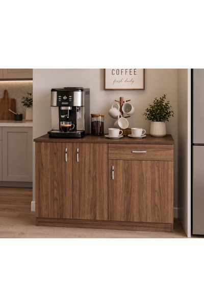 byzellahome %100 MDF Kahve Köşesi - Ceviz Renk