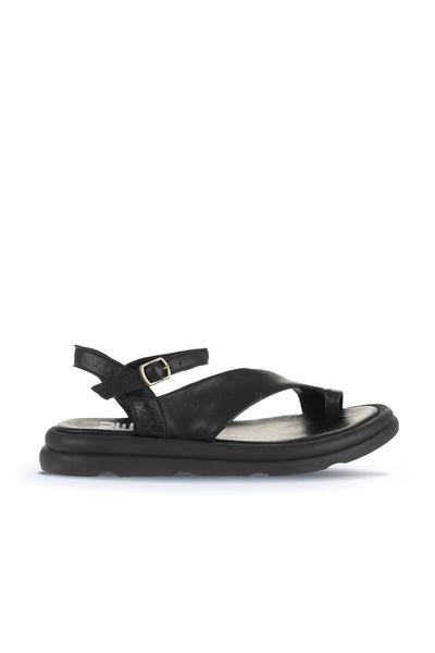 Bueno Shoes صندل فليب فلوب نسائي من الجلد باللون الأسود 01wa2602