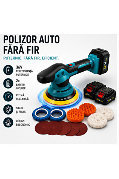 OEM Aparat Polish Auto cu 2 acumulatori 36V, fara fir, portabil (RO-V05)