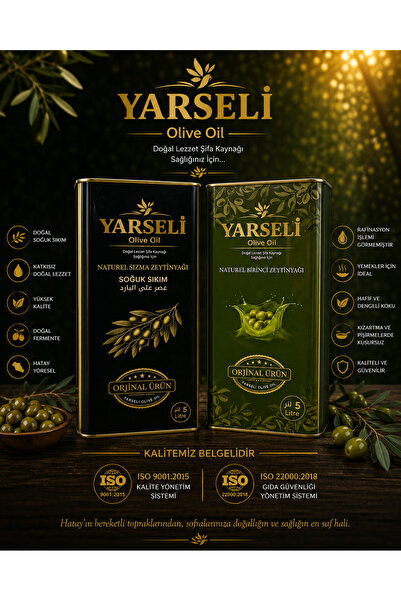 YARSELİ OLİVE OİL NATUREL SIZMA VE NATUREL BİRİNCİ 5 LT 2'Lİ SET