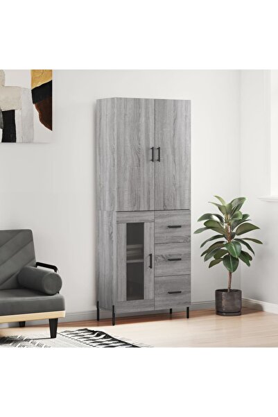 Concept Tall cabinet, sonoma gray, 69.5x34x180 cm, composite wood