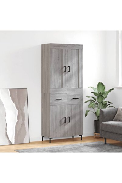 Concept Dulap înalt, gri sonoma, 69,5x34x180 cm, lemn compozit