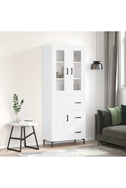 Concept Dulap înalt, alb, 69,5x34x180 cm, lemn compozit
