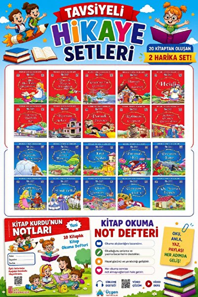 Üçgen Yayıncılık 1.ve 2.sınıflar Için Resimli Dünya Klasikleri 1-3 (20 Kitap)...