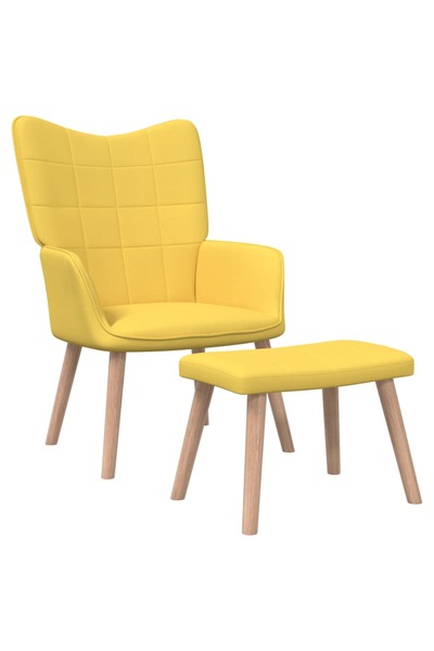 Concept Scaun relaxare cu taburet, galben muștar, textil