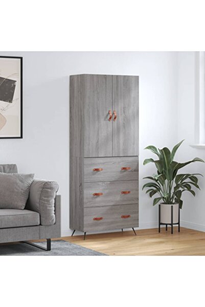 Concept Dulap înalt, gri sonoma, 69,5x34x180 cm, lemn compozit