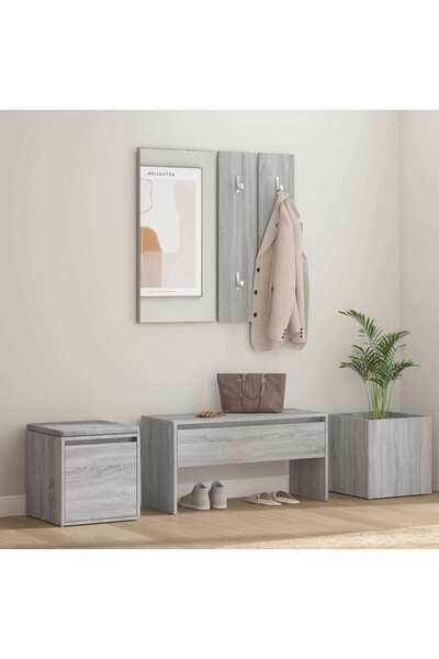 Concept Set de mobilier pentru hol, gri sonoma, lemn prelucrat
