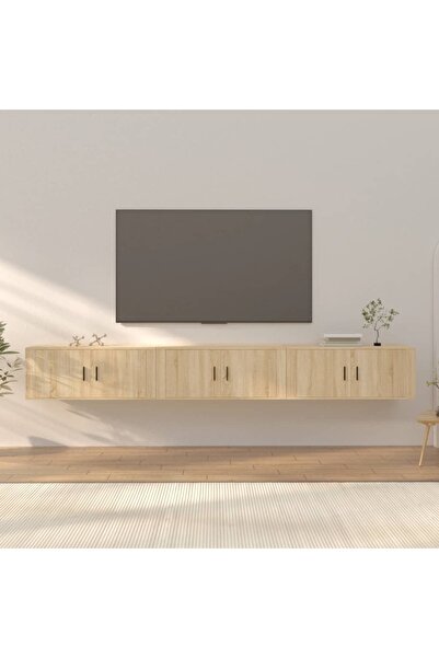 Concept Dulapuri TV montate pe perete 3 buc stejar sonoma 100x34,5x40cm