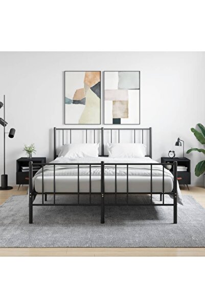 Concept Noptiere, 2 buc., negru, 40x35x47,5 cm, lemn compozit