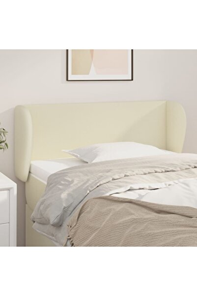 Concept Tăblie de pat cu aripioare crem 103x23x78/88 cm piele ecologică