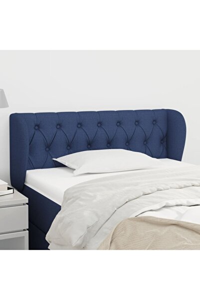 Concept Tăblie de pat cu aripioare, albastru, 103x23x78/88 cm textil