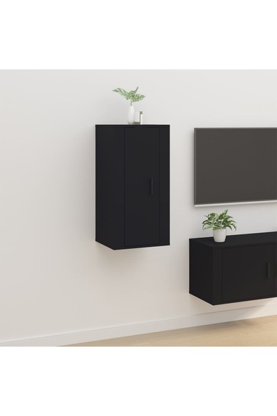 Concept Dulap TV montat pe perete, negru, 40x34,5x80 cm