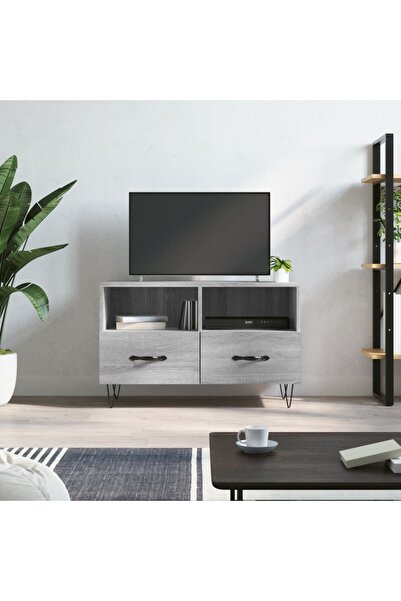 Concept Comodă TV, gri sonoma, 80x36x50 cm, lemn prelucrat