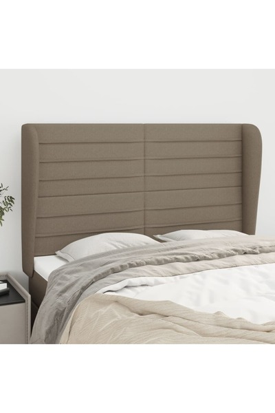 Concept Tăblie de pat cu aripioare gri taupe 147x23x118/128 cm textil