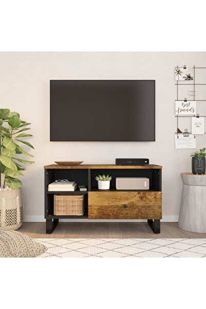 Concept Dulap TV 80x33x46 cm, lemn masiv de mango și lemn prelucrat
