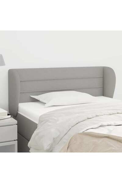 Concept Tăblie de pat cu aripioare gri deschis 103x23x78/88 cm textil