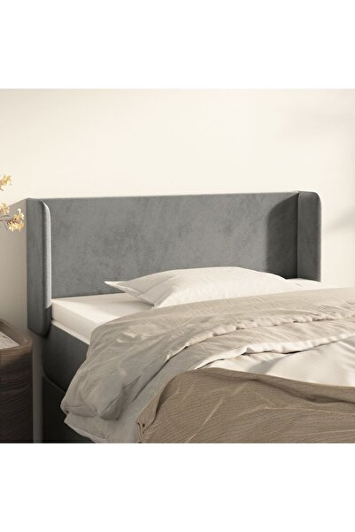 Concept Tăblie de pat cu aripioare gri deschis 103x16x78/88 cm catifea