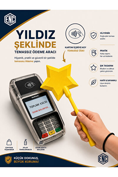 ENC Tasarım Sihirli Değnek Kart Tutucu – Temassız Ödeme POS Kartlık