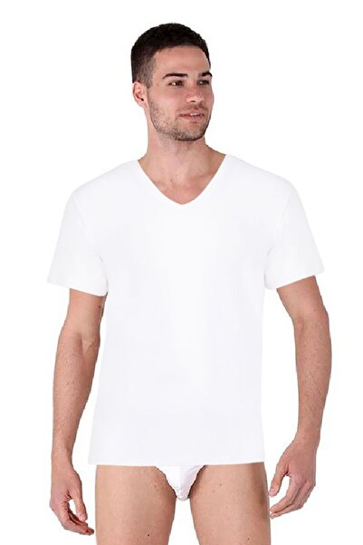 THERMOFORM Tricou cu decolteu în V pentru bărbați Bamboo, cu mânecă scurtă, s...