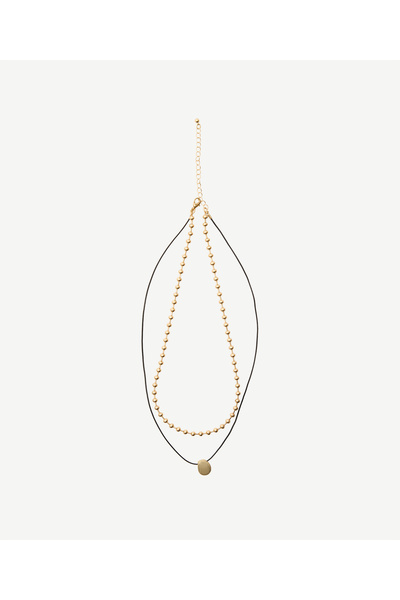 Yargıcı Minimal Bead Detailed Two-Row Necklace