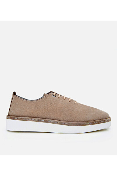 Hotiç Men's Suede Leather Beige Ultra Light Sole Casual Shoes