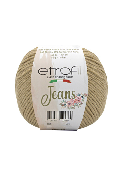 Etrofil JEANSEtrofil Jeans Pređa za pletenje svetlo braon 55% pamuk 45% akril...