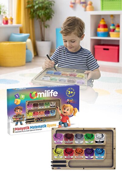 omilife Manyetik Labirent Montessori Oyuncak Ahşap Sayma Eşleştirme Oyunu 3 Y...