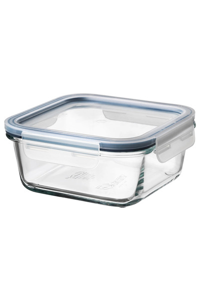 IKEA Cam Saklama Kabı Plastik Kapaklı 600 mL 15x15x7 cm