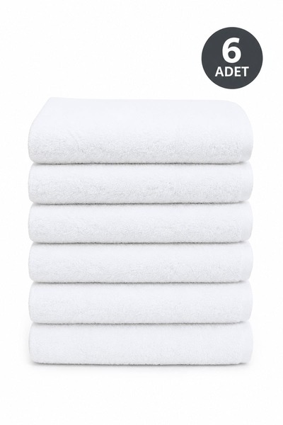 Hepsine Rakip Prosop Hotel 6 Piese 100 Prosoape Albe Bumbac 50x90 Cm
