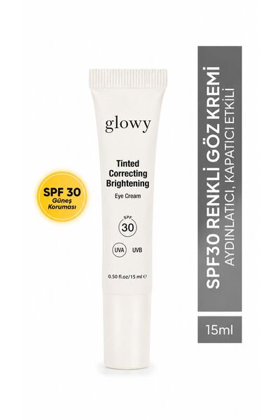 GLOWY SPF30 Renkli Göz Kremi Aydınlatıcı Kapatıcı Etkili Bakım 15ml