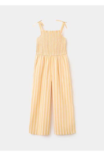 MANGO Kids Büzgü detaylı çizgili mono