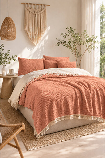 VERONİCA LİNE 4 Layer Muslin Pique 100% Cotton Double Layer 220X230 Reversibl...