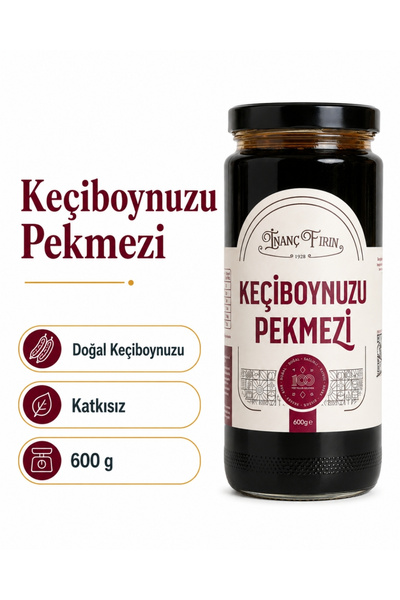 İNANÇ FIRIN Doğal Keçiboynuzu Pekmezi 600 gr - Şeker İlavesiz & Geleneksel Ür...