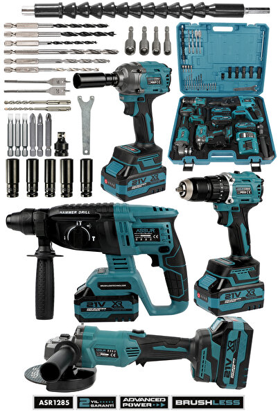 ASSUR PLUS 21V Darbeli Kömürsüz Kırıcı Delici Hilti & Taşlama & Matkap & Somu...