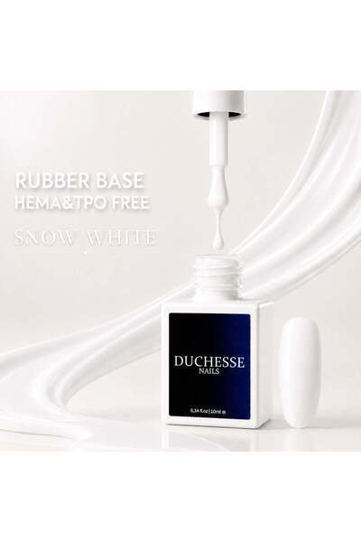 Duchesse Nails Bază cauciucată FĂRĂ HEMA și TPO, Nuanța Alb Zăpadă, 10 ml